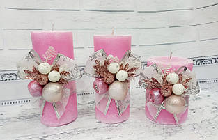 Набір новорічних свічок ручної роботи