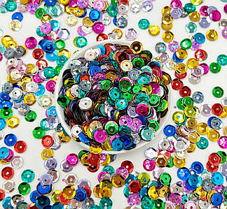 Паєтки / «Шестигранник» / Упаковка 20гр - 1190 шт / 6мм / Темний Мікс