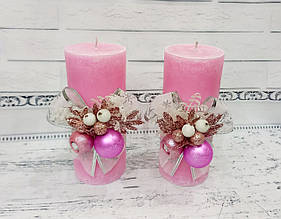 Набір новорічних свічок ручної роботи