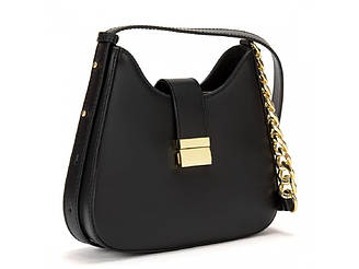 Сумка кросбоді жіноча шкіряна чорна через плече