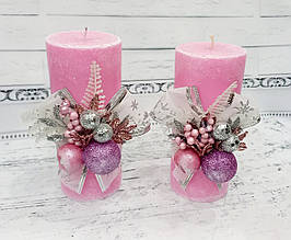 Набір новорічних свічок ручної роботи