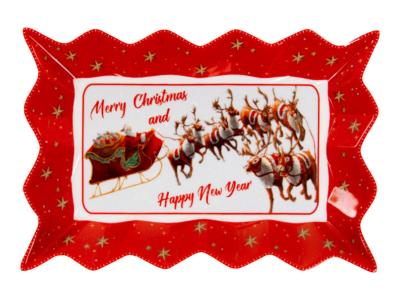 Блюдо Lefard Різдвяна колекція Олені 25 см 985-200 фарфор