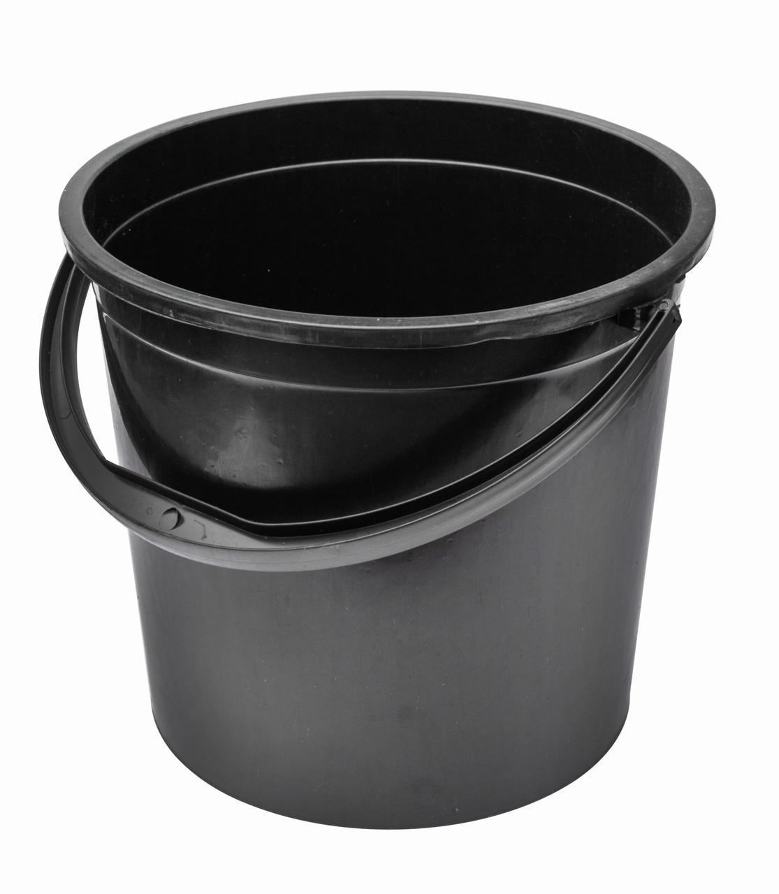 Відро пластикове 12 літрів чорне Ø 28.5 см h=25.5 см (ПолімерАгро), фото 1