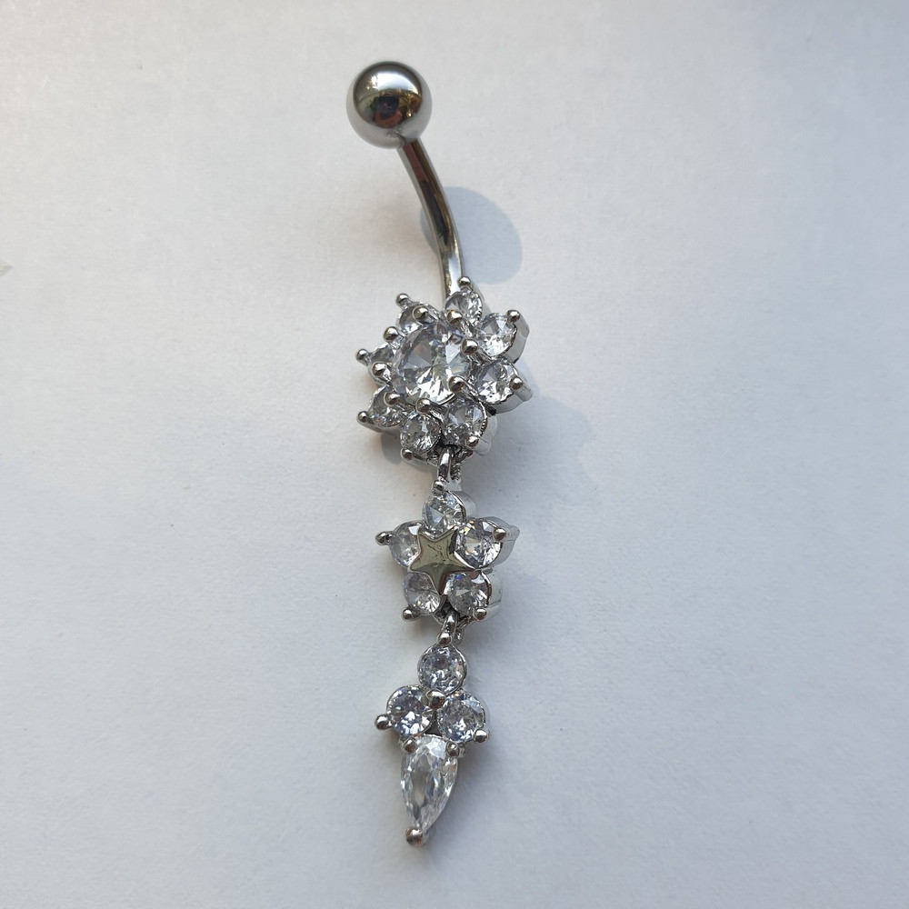 Банан для пірсингу пупка Квітка з зіркою PPBP-77