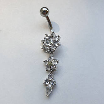 Банан для пірсингу пупка Квітка з зіркою PPBP-77, фото 1