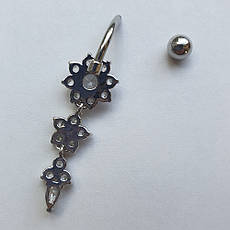 Банан для пірсингу пупка Квітка з зіркою PPBP-77, фото 3