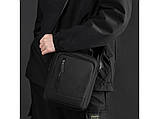 Чоловіча сумка текстильна чорна месенджер, фото 3