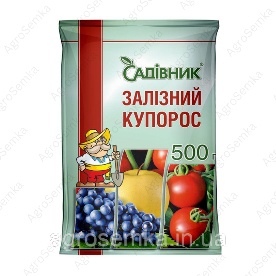 Залізний купорос Садівник, 500 г антисептик, фунгіцид від мохів, грибів, лишайників і гнилі, фото 1