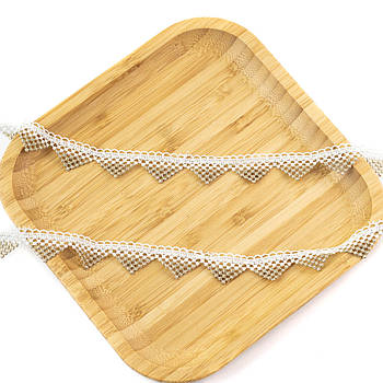 Біле мереживо з золотом 18мм, відріз 1м MER090