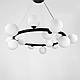 Люстра підвісна кільцева на 15 білих плафонів SG 2248/15 BK+WT, фото 2