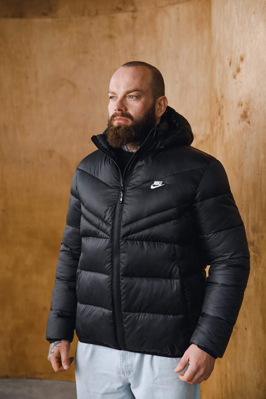Чоловіча зимова дута куртка Найк Nike пуховик короткий