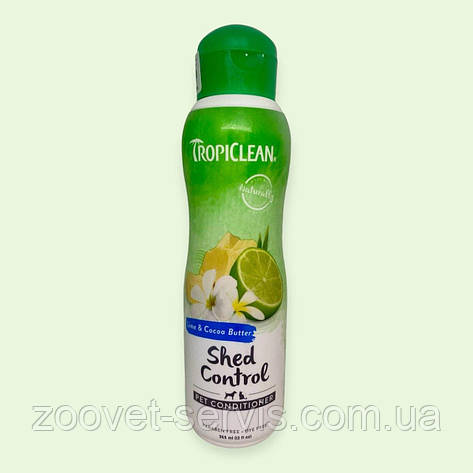 Кондиціонер натуральний для собак і кішок TropiClean Shead Control Лайм та Какао олія Для прискорення линьки , 335 мл, фото 1