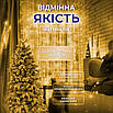 Гірлянда Роса хвойна лапа 30 м 400 LED крапля жовто-блакитний для ялинок вікон фотозон зелений дріт, фото 2
