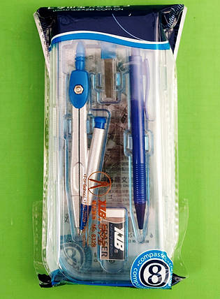 Канц Готовальня ”JO” /8328_/ в футлярі, 7 предметів, мікс (1/12), фото 1