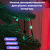 Гірлянда Smart 200 LED 2 м керування телефоном пульт USB зелений дріт ялинка 10 ниток 500 режимів, фото 6