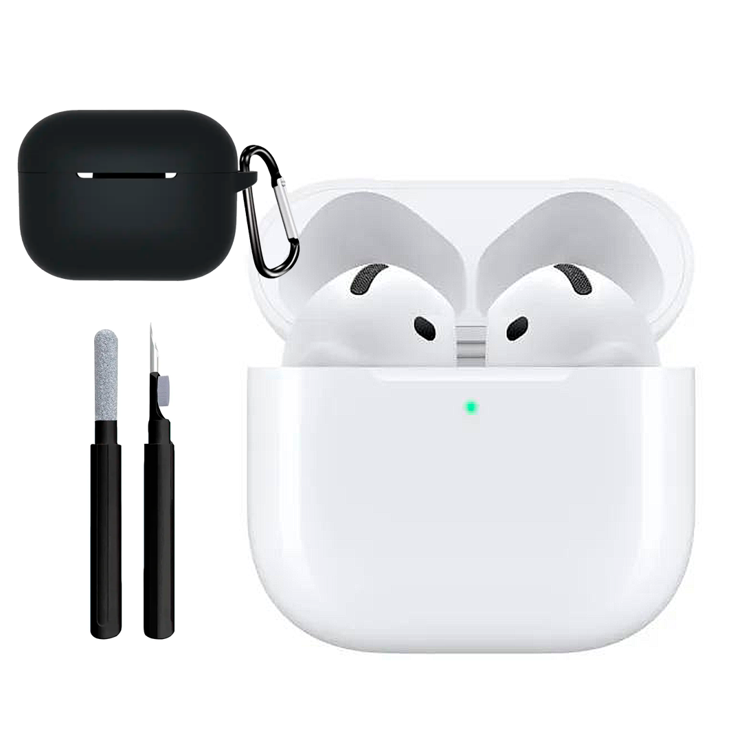 Бездротові навушники AirPods 4 2024 з шумопоглинанням + захисний чохол + клінер для чистки навушників