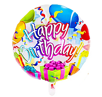 Фольгована куля Happy Birthday прозора двостороння , 45*45 см