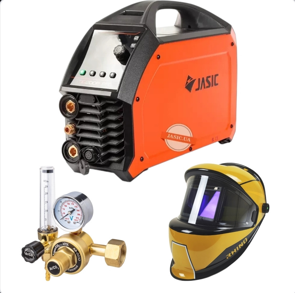 Апарат аргонодугового зварювання Jasic TIG-200P PFC (W2S62) EVO20 (маска+редуктор)