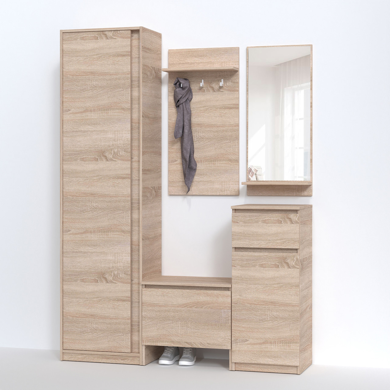 Передпокій з шафою Компанит Брайтон Дуб сонома (147х37,6х200 см), фото 1