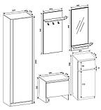 Передпокій з шафою Компанит Брайтон Дуб сонома + білий (147х37,6х200 см), фото 4