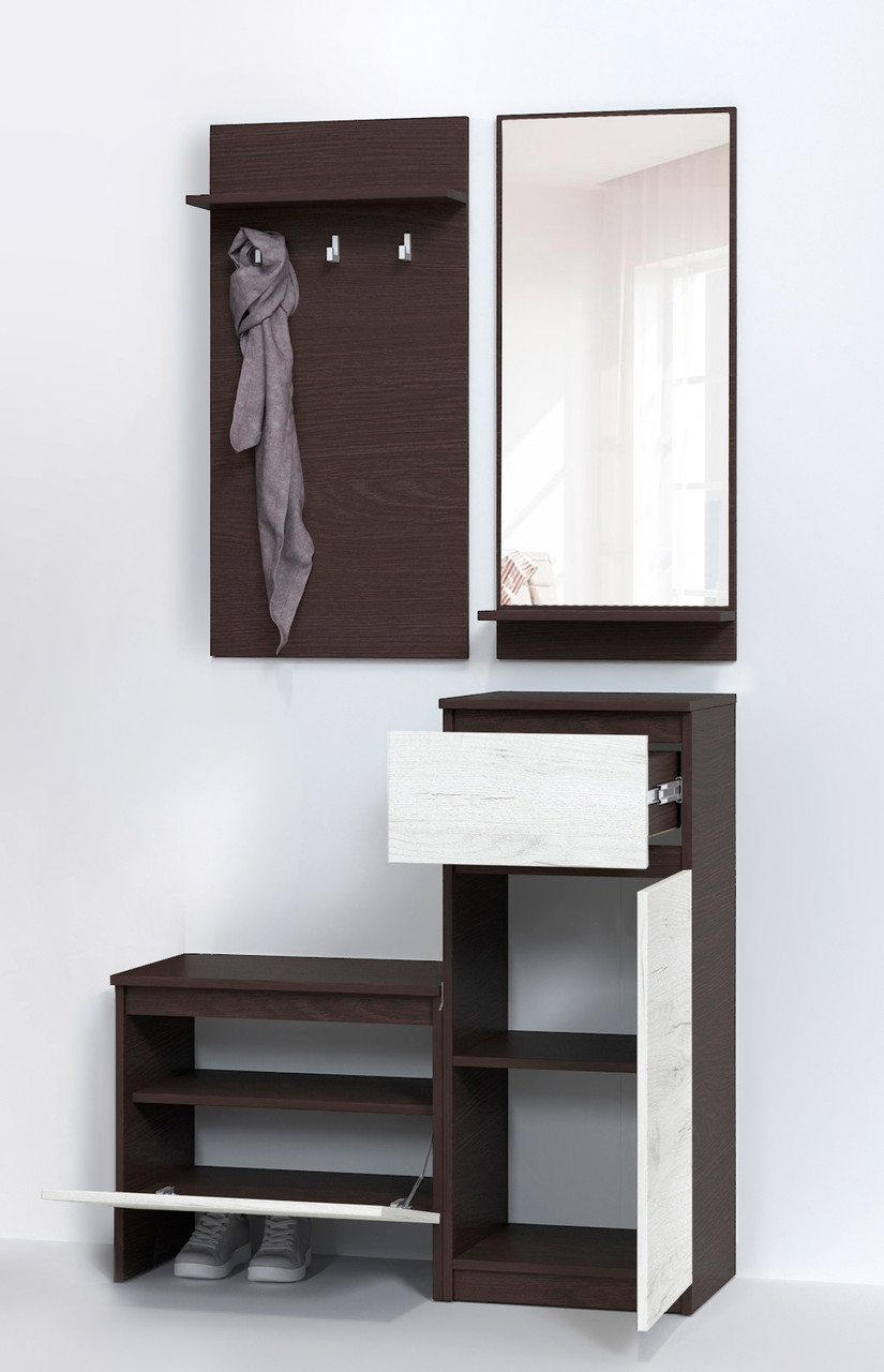 Передпокій Мастер Форм Брайтон Венге + Дуб крафт білий (95х37,6х200 см), фото 1