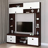 Стінка в гостину Еверест Венге темний + білий (160х38х194 см), фото 2