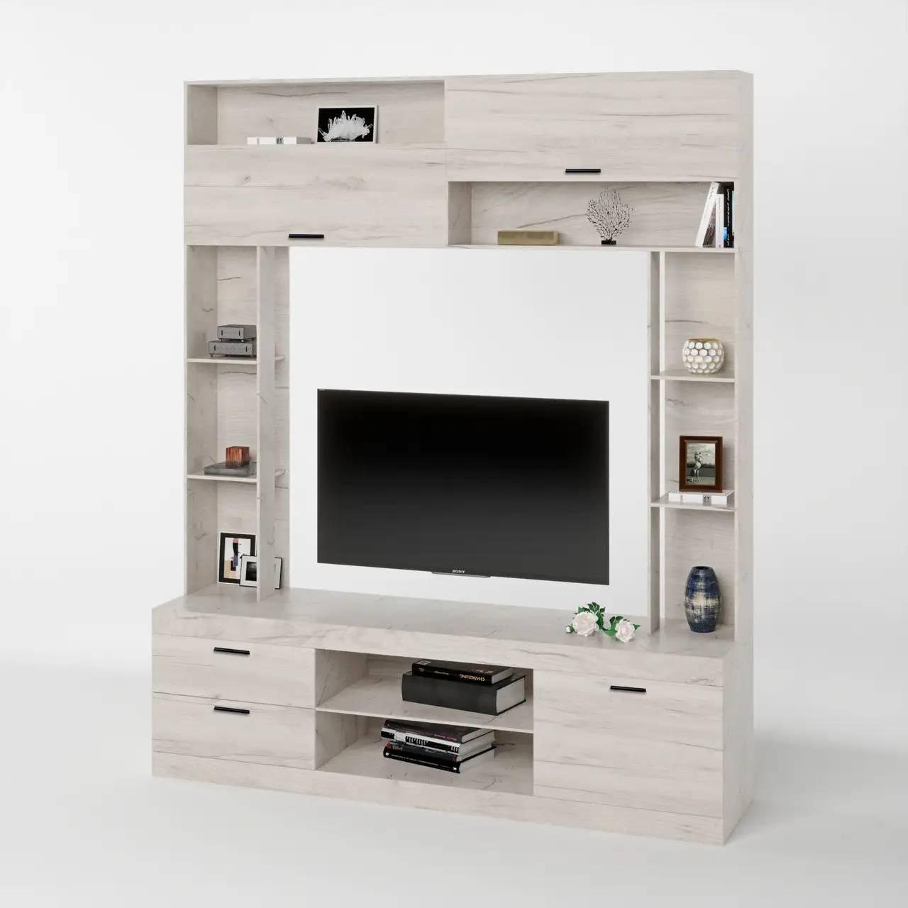 Стінка в гостину Еверест Дуб крафт білий (160х38х194 см), фото 1