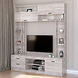 Стінка в гостину Еверест Дуб крафт білий (160х38х194 см), фото 3