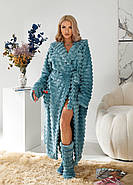 Жіночий довгий махровий халат (р.S-M,L-XL,2XL-3XL) полірована махра, фото 4