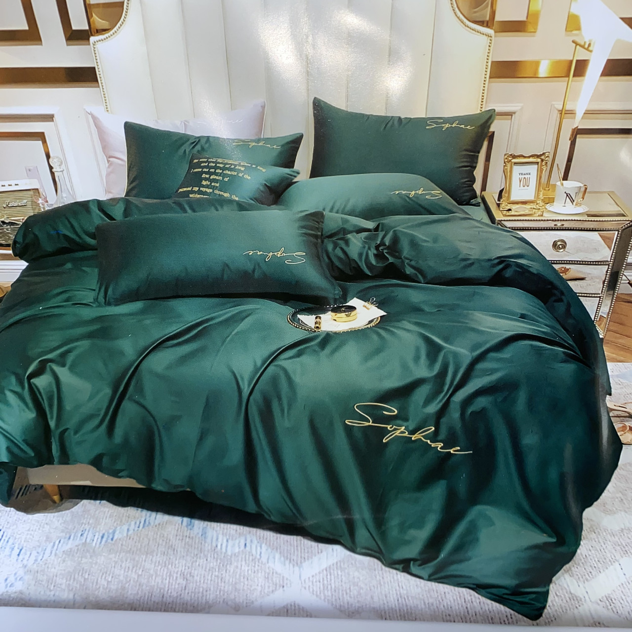 Сатиновий євро комплект постільної білизни високої якості Євро розмір 200х220, фото 1