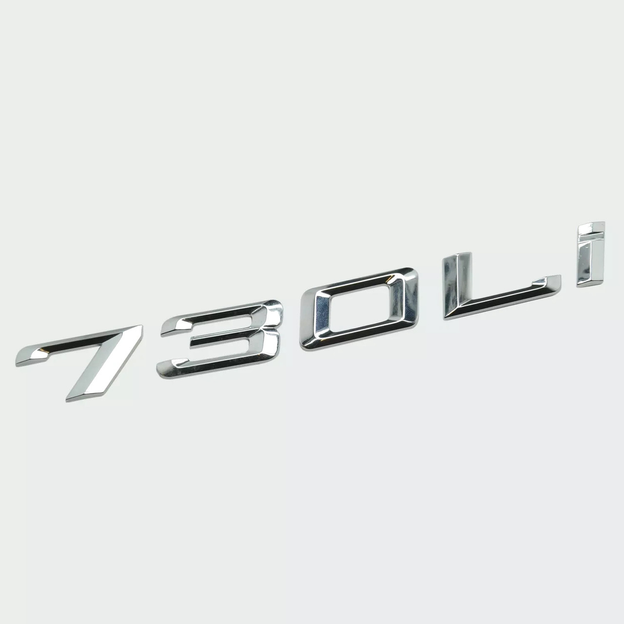 Емблема напис 730Li для BMW (2020-2023г) хром 235х27мм пластик (на скотчі) (вр-во Завод) CH, фото 1