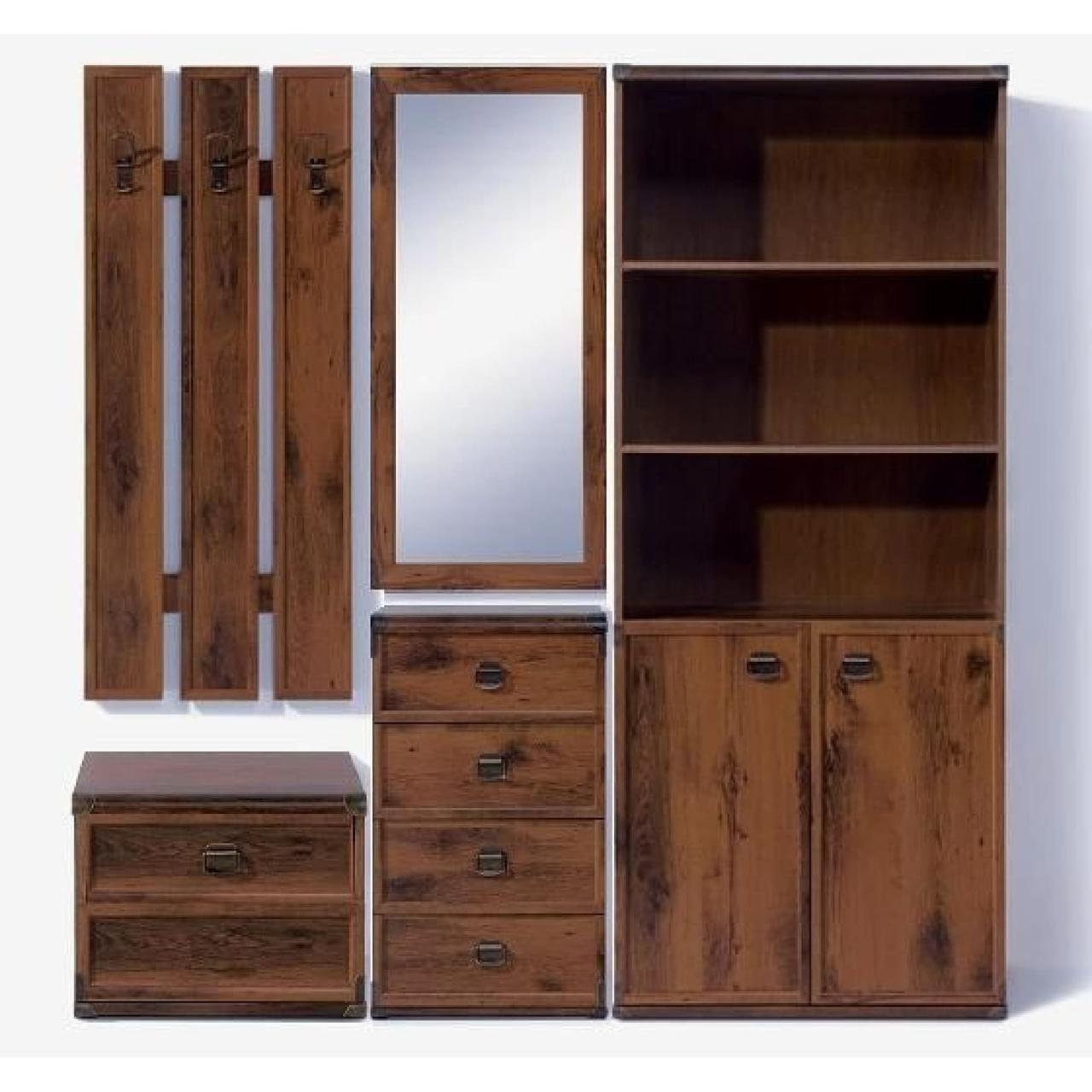 Набір меблів в передпокій BRW Індіана N77871 Дуб шутер 190х40х196 см, фото 1