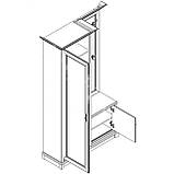 Передпокій модульний з дзеркалом Gerbor Соната 110 L Каштан 119х43х205 см, фото 3