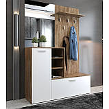 Передпокій модульний з дзеркалом Gerbor Ветланда Дуб ансберг + Німфея альба 140х42х200 см, фото 2