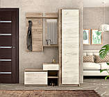 Передпокій з шафою Компанит Брайтон Дуб крафт сірий + Дуб крафт білий (142х37,6х200 см), фото 5