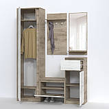 Передпокій з шафою Компанит Брайтон Дуб крафт сірий + Дуб крафт білий (147х37,6х200 см), фото 2