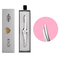 Lendi пінцет для брів скошений срібний Moonlight Silver