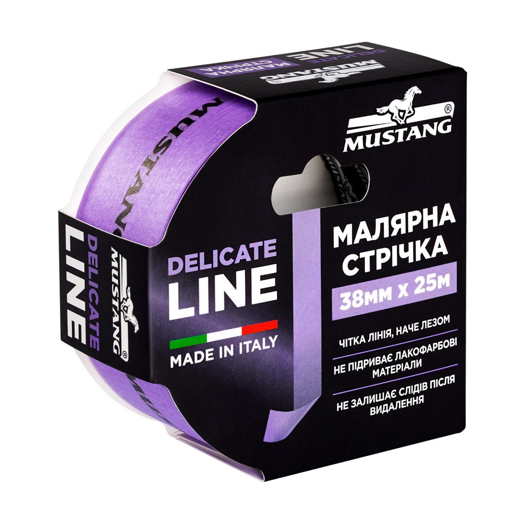 Малярна стрічка рисова MUSTANG DELICATE LINE фіолетова 38мм*25м, фото 1