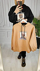 Жіноче спортивне трикотажне кольорове турецьке худі, фото 5