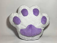 Декоративная подушка лапка белая с сиреневым