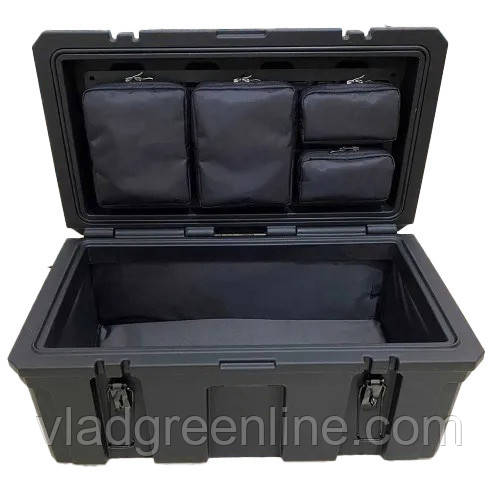 Ящик експедиційний з органайзером 70х40х35 см 60 л Чорний