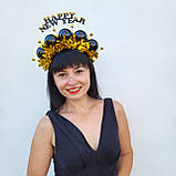 Золотисто чорна Корона на новий рік з кульками та мішурою, фото 7