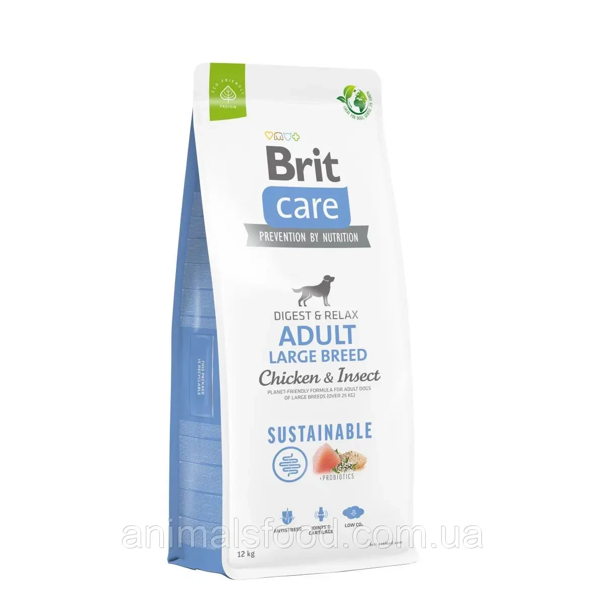 Сухий корм Brit Care Dog Sustainable Adult Large Breed для собак великих порід, з куркою та комахами, 12 кг, фото 1