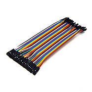 Дроти з'єднувальні різнокольорові «Мама-Мама» 15 см Arduino для макетної плати 40 шт., фото 2