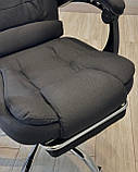 Офісне крісло з тканини + підніжка Комп'ютерне крісло BOSS KO22CZ-MAT ЧОРНИЙ колір ВІДМІННА ЯКІСТЬ, фото 9