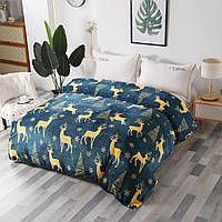 Новорічний плед із мікрофібри євро 200*230 з оленями