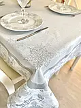 Скатертина Новорічна двостороння водовідштовхуюча 140х180 см. срібний люрекс, фото 7