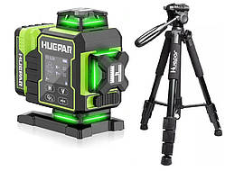 Лазерний рівень Huepar W04CG Premium відкалібрований нівелір зі штативом 1.4м