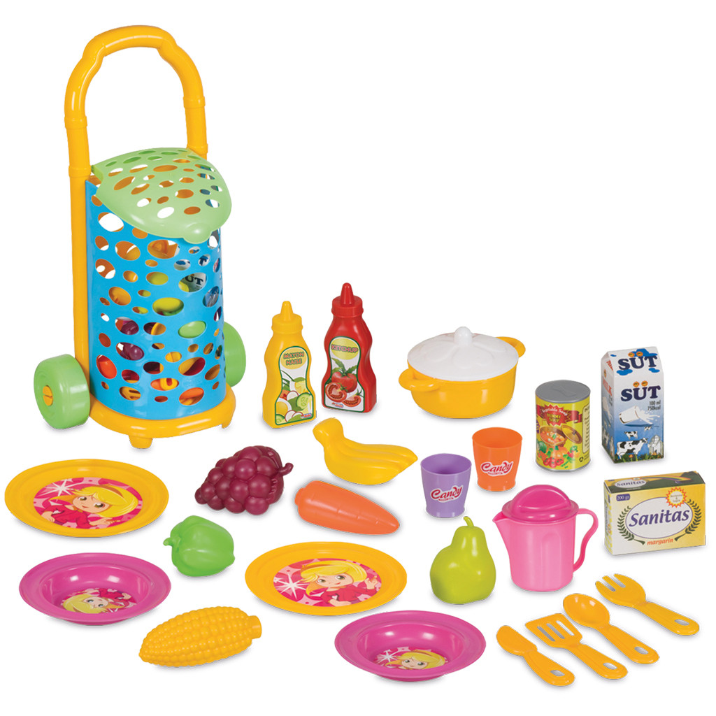 Візок з посудом та продуктами 25 предметів "Candy&Ken" (310*570*210 мм) "dede", фото 1