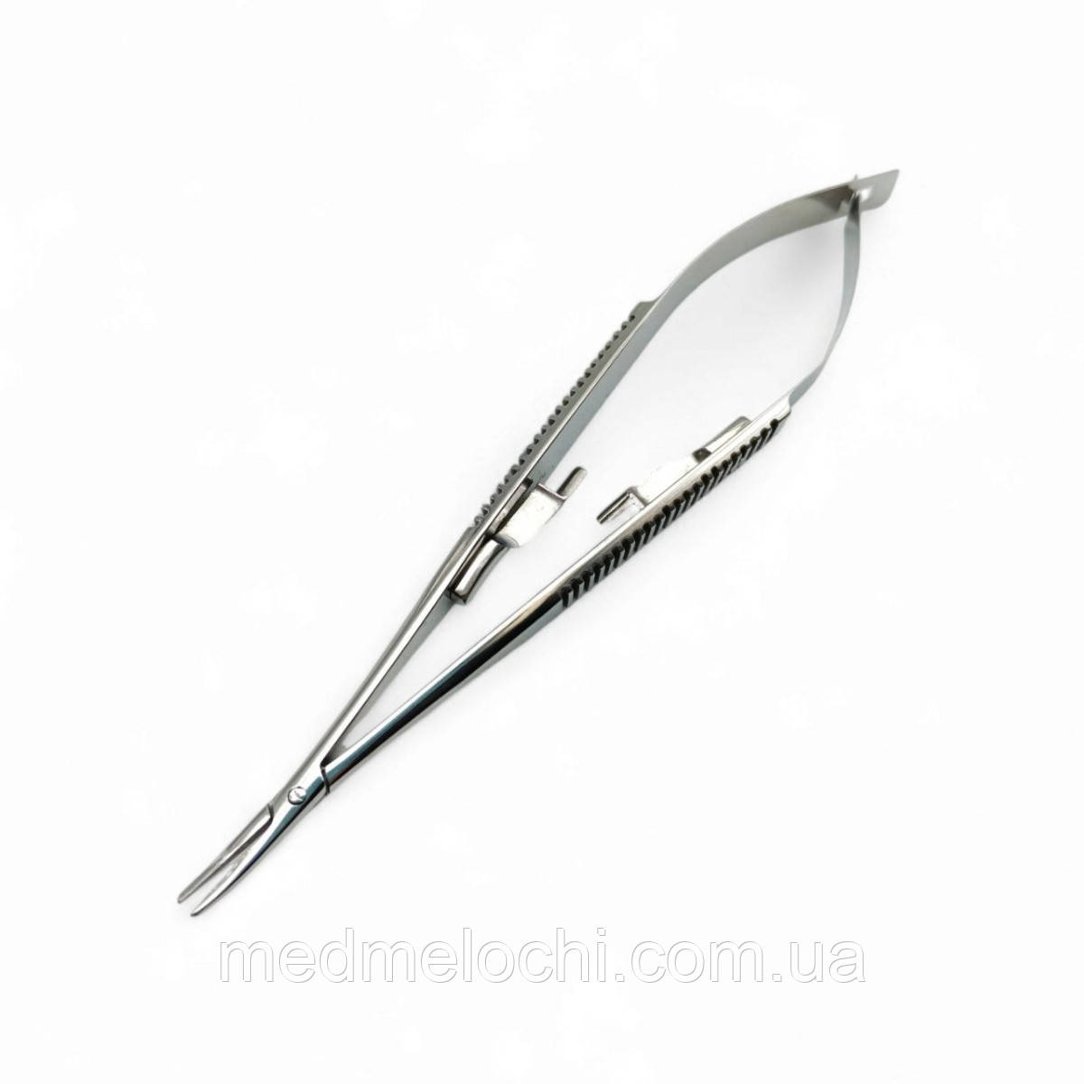 Голкотримач Castroviejo (Кастров'єхо), зігнутий Tisson Medical. Довжина 14 см